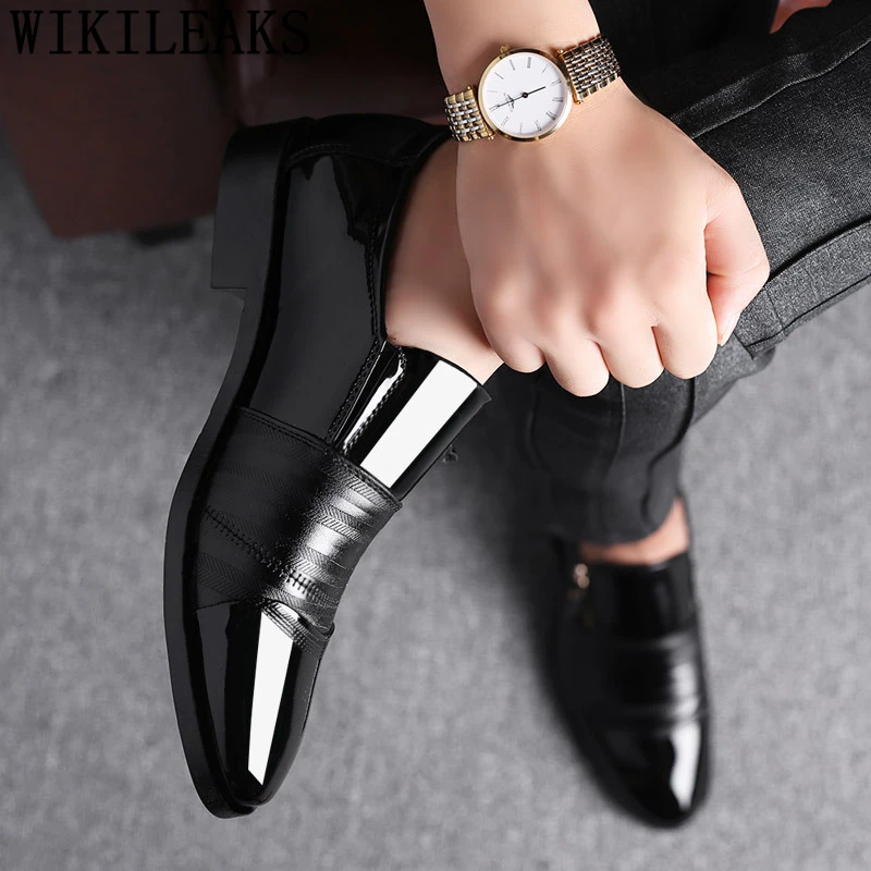 Loafers Wedding Shoes For Men Oxford Luxury Men Party Shoes Suit Shoes Men Patent Leather Zapatos Formales Hombre Soulier Homme Formal Shoes Aliexpress