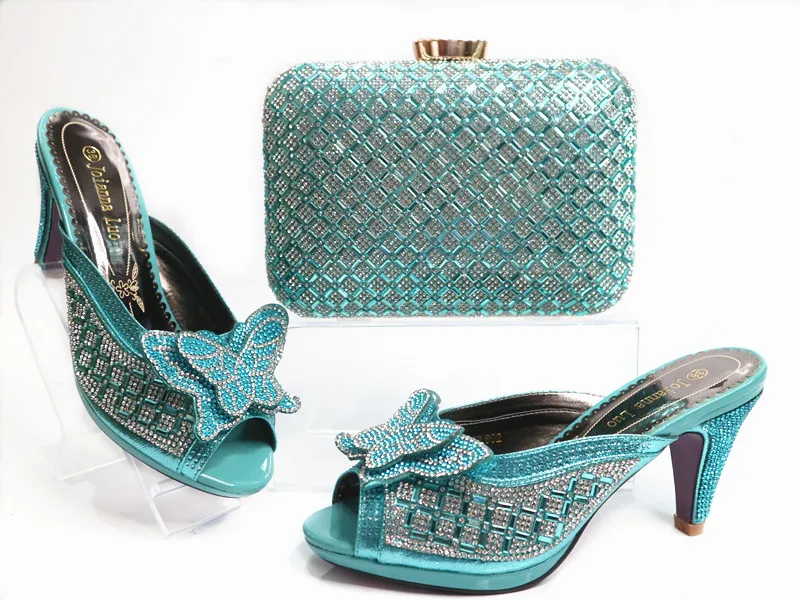 

high quality Ladies Matching Shoes and Bag Set Decorated with Rhinetsone