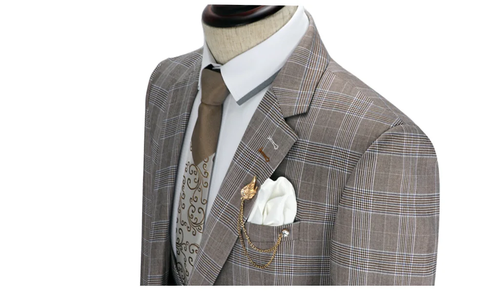 DARO мужской костюм 3 шт смокинг приталенный для свадебного платья Костюмы Блейзер брюки и жилет DR8189