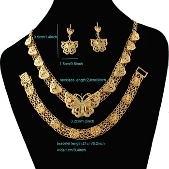 

Classic Ethiopian Bridal jewelry sets18K GP Butterfly Sets For Wedding Jewelry Free Shipping