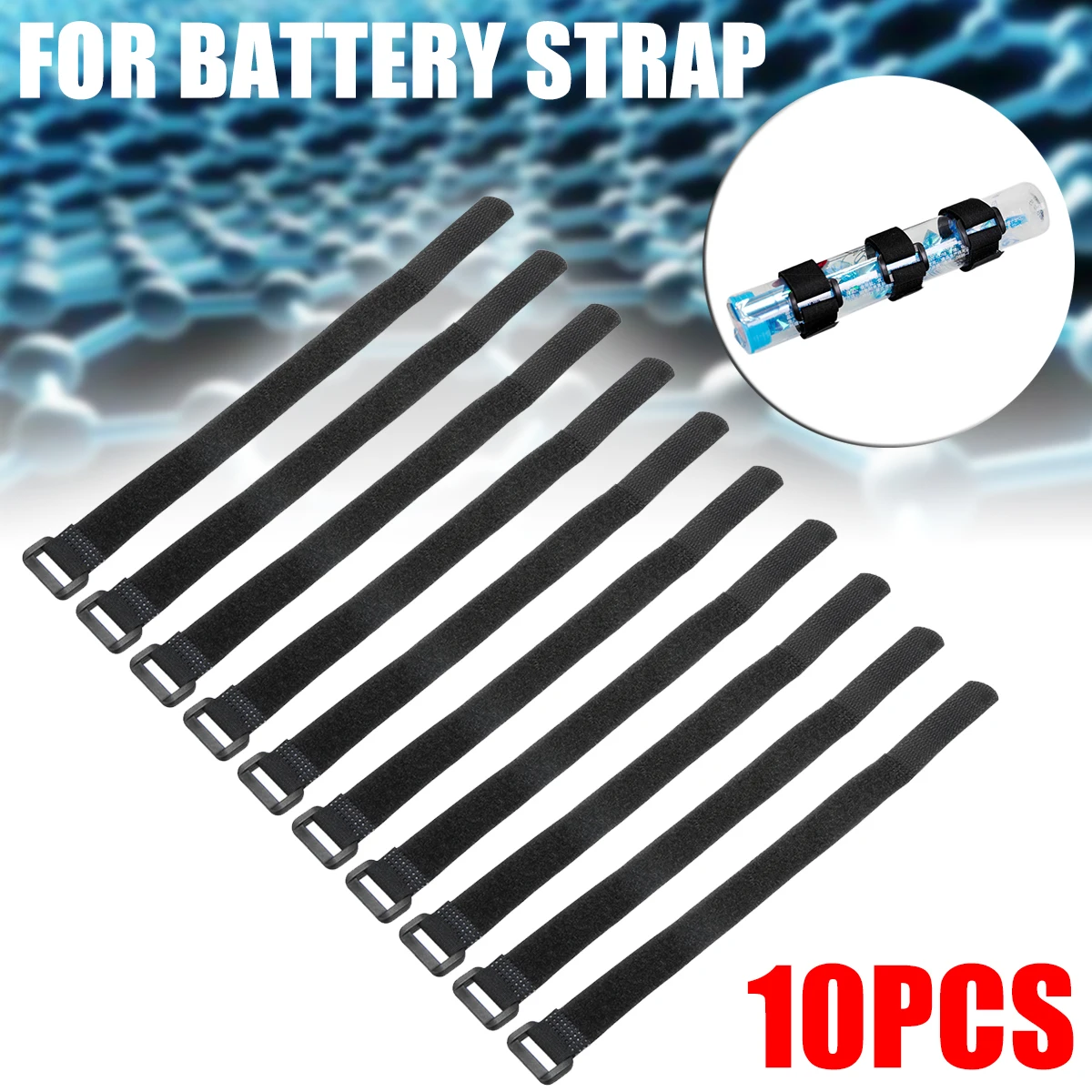 10pcs/set 30cm Sticker Strap Nylon LiPo Battery Tie Strap Fastener Reusable Cable Wrap For QAV250 F450 500 550 Quadcopter