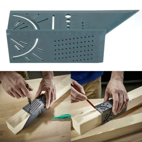 

3D Measuring Tool Gauge Ruler Square Mitre Angle Size Measure For Woodworking