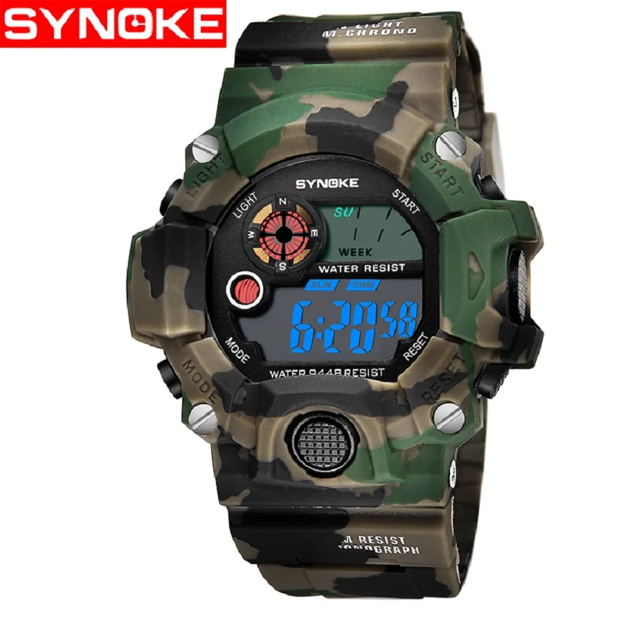 

Sport Camouflage LED Digital Men Watch Repeater Stop Watch Alarm 30M Water Resistant Wrist Watches for Boy