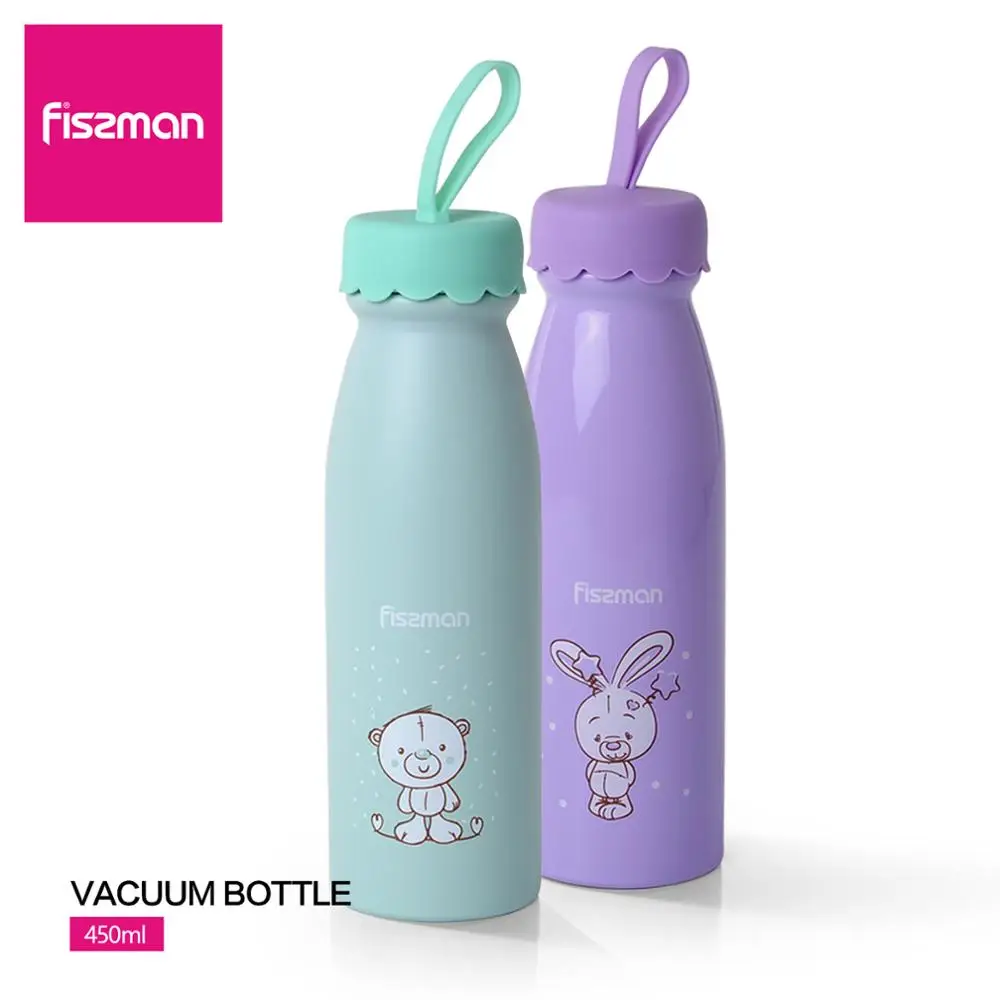 

FISSMAN 450ML Double Wall Stainless Steel Vacuum Flask Thermos Women Kids Portable Insulated Cup for Girls Women Kids