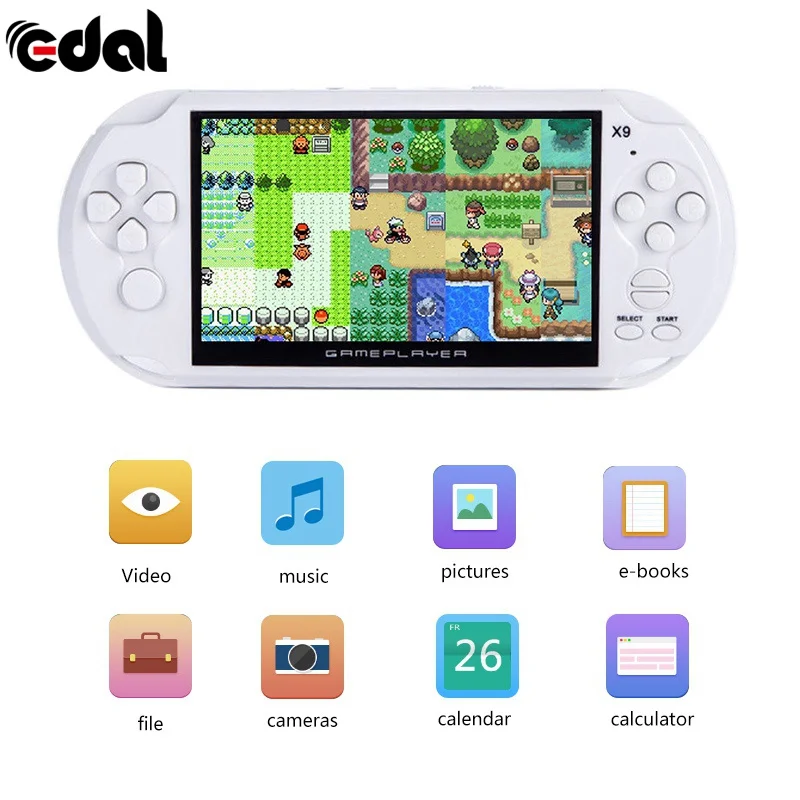 

8G X9 Rechargeable 5.0 inch 8G Handheld Retro Game Console Video MP3 Player Camera Handheld Game Players