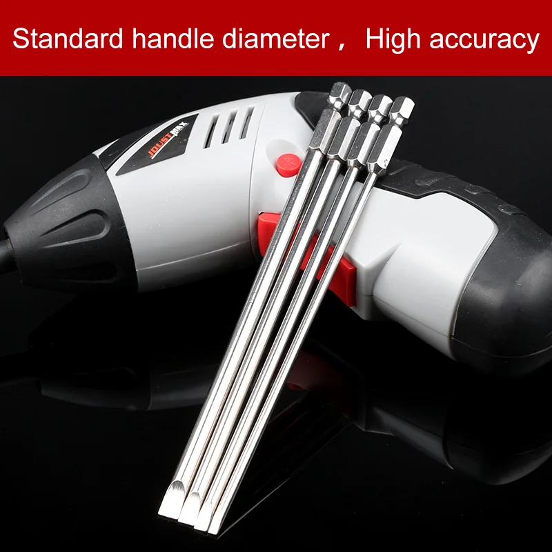 

S2 Alloy Steel Flat Head Slotted Tip Magnetic Slotted Screwdrivers Bits 6pcs/set 150mm 2.0-6.0 Mm Top Quality Silver