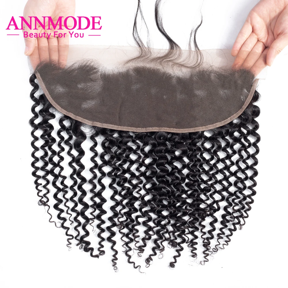 Annmode индийские кудрявые вьющиеся волосы 13*4 синтетический фронтальный Закрытие с волосами младенца человеческих волос свободная часть кружева закрытие не Реми