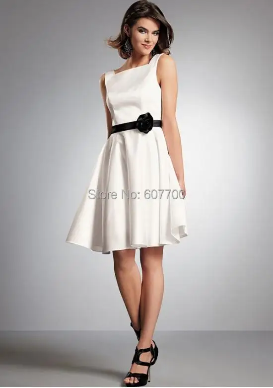 black and white knee length dress