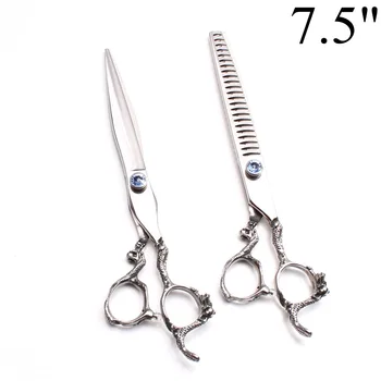 

C9006 7.5" 21cm JP 440C Customize Logo Grooming-for-dog Cutting Shears Thinning Scissors Styling Tool Professional Hair Scissors