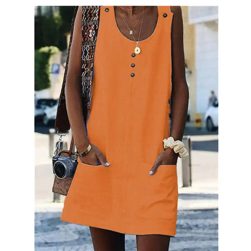 Plus Size Women's Cotton Summer Short Sleeve Solid Color Summer Hot Female Long T-Shirt Ladies Casual Dress