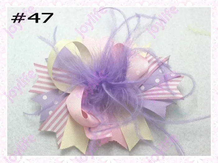 

free shipping 2017 Newest 20pcs fashion boutique girl hair bows feather bows popular funky hair bows\