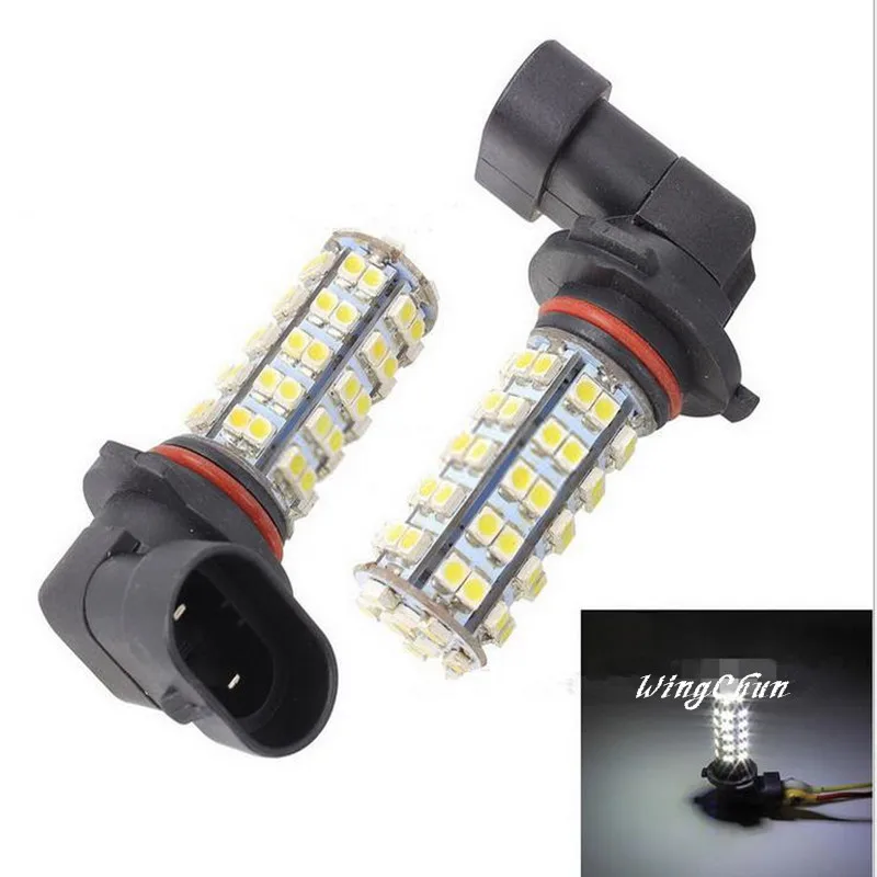 2pcs White 68 SMD 9006 HB4 LED Fog Light Bulb For BMW E46 330ciin Car