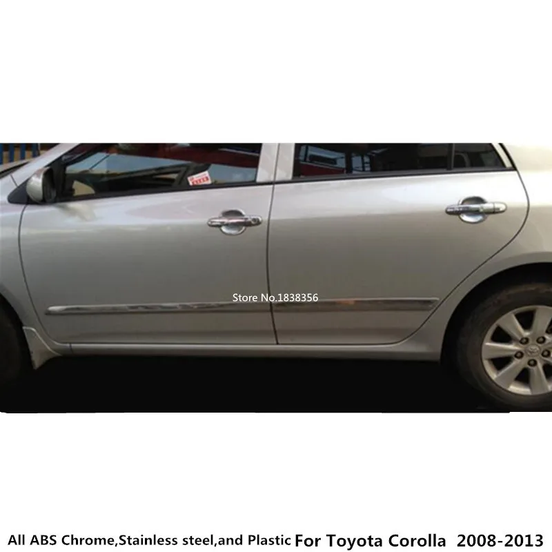 Автомобильная накладка на дверь из нержавеющей стали, Формовочная полоска, ламповая панель, бампер, 4 шт. для Toyota Corolla Altis 2008 2009 2010 2011 2012 2013