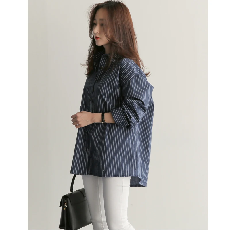 Striped Shirt Long Sleeve Womens Tops and Blouses Spring 2019 Turn Down Collar Office Shirts Plus Size Blusas Korean Fashion Striped Shirt Long Sleeve Womens Tops and Blouses Spring 2019 Turn Down Collar Office Shirts Plus Size Blusas Korean Fashion