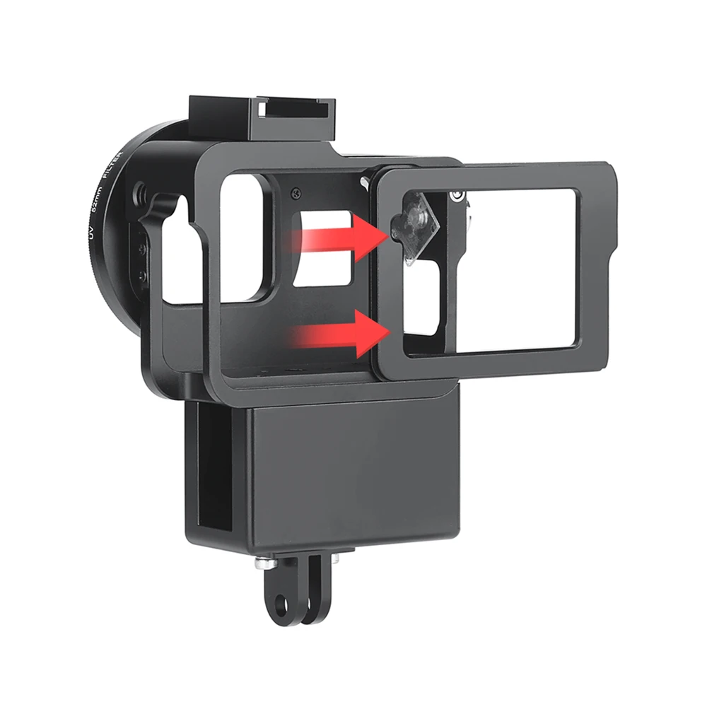 

for Gopro 7 6 5 Sport Action Camera Protector Cases CNC Metal Camera Protective Shell Cover Case with Microphone Adapter Mount