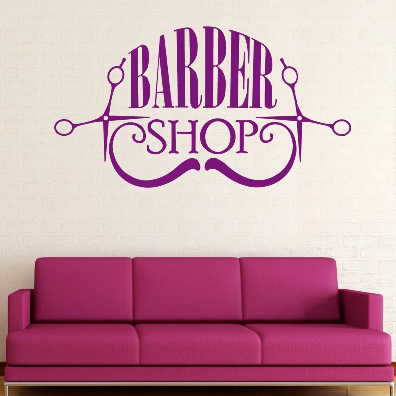 Man Barber Shop Sticker Customized Bread Decal Haircut Shavers Posters Vinyl Wall Art Decals Decor Windows Decoration Mural