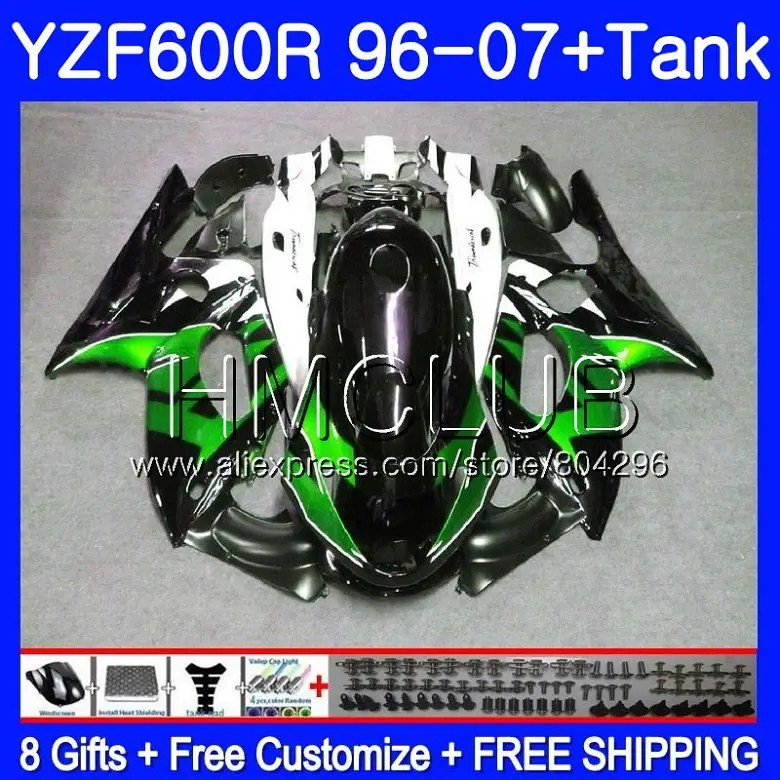 

Kit For YAMAHA YZF 600R Thundercat 02 03 04 05 06 07 99HM41 YZF-600R YZF600R Green black 2002 2003 2004 2005 2006 2007 Fairing