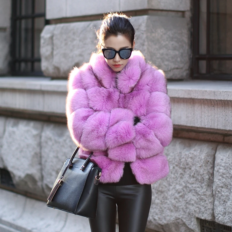 

UPPIN Latest Trendy Pink Brown Fur Coat Streetwear Women Elegant Faux Fox Fur Coats Thick Warm Winter Girls Furry Jacket Coats