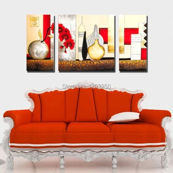 

Hot Sale 3 Pieces Abstract Hand-Painted Oil Painting On Canvas For Wall Art Decor Free Shipping