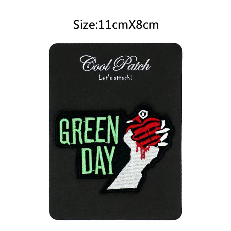 GREEN DAY Hand Heart Grenade Music Band Heavy Metal sewing embroidery ...