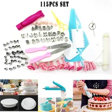 115 шт. инструменты для украшения торта вращающиеся поворотные насадки кондитерский мешок Сахарный цветок резак силиконовая форма для выпечки