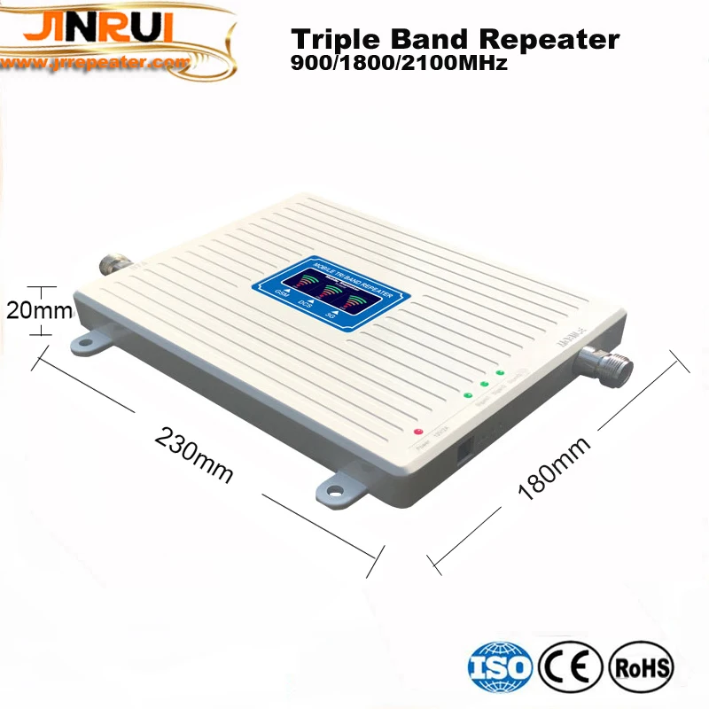 70dB Gain 2g 3g 4g Tri Band Signal Booster 900 1800 2100 GSM WCDMA UMTS LTE Cellular Repeater 90018002100mhz Amplifier kit (8)