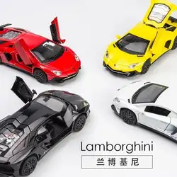 Новые коллекционные сплава литья под давлением 1/32 lamborghinilp750-4 Aventador Электронный Свет Звук отступить Автомобили Модель Дети Игрушечные