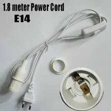 1,8 м Мощность шнур половиные спиральные E14 светодиодный держатель лампы, круглый разъем и переключатель, не больше, чем AC250V 2A