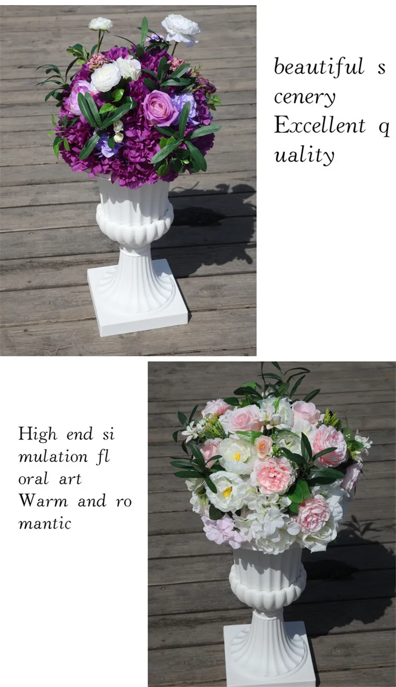 New road lead simulation flower ball wedding supplies wedding scene layout silk flower T stage Roman column decoration flower