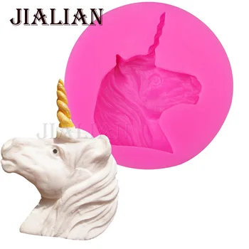 

Cartoon Unicorn soap mould chocolate Party cake decorating tools DIY baking fondant Cartoon characters silicone mold T0364