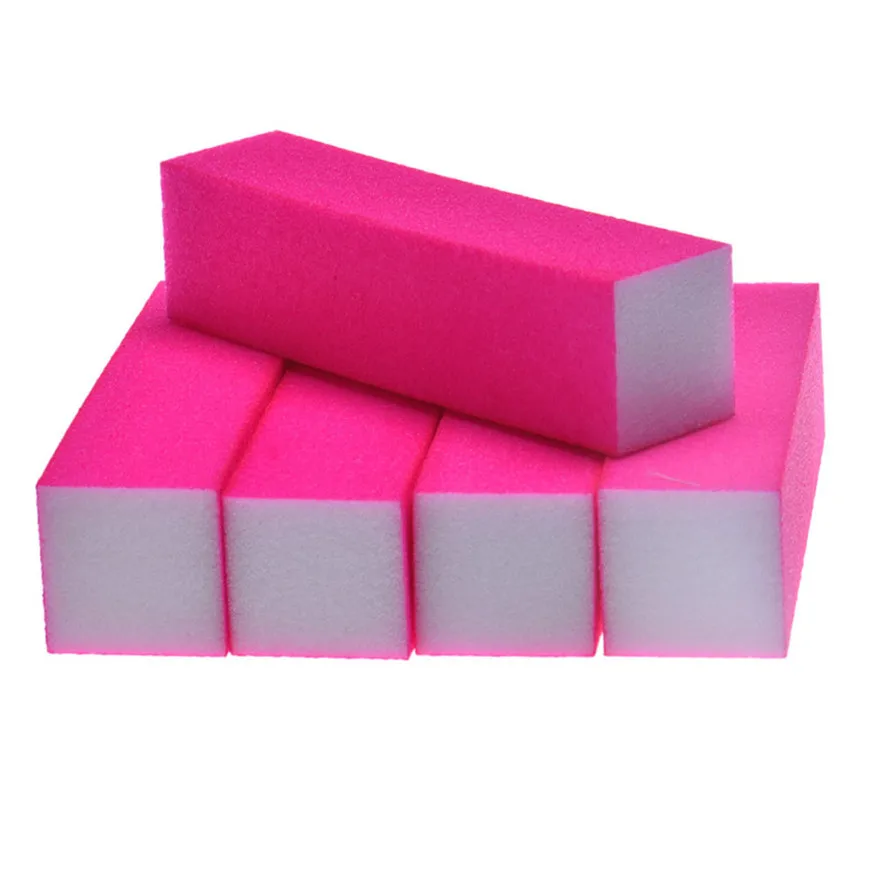 

2017 buffer 5Pcs Nail Art Buffer File Block Pedicure Manicure Buffing Sanding Polish Hot Pink buffer