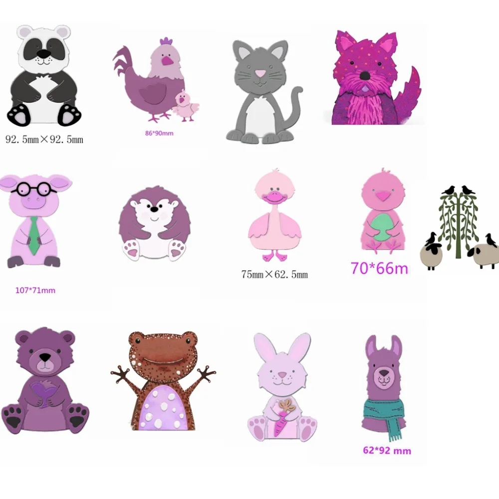 

Cartoon Animals Various Shape Metal Cutting Dies Stencil Scrapbook Album Embossing For Gift Card Making Handcrafts 2019 new