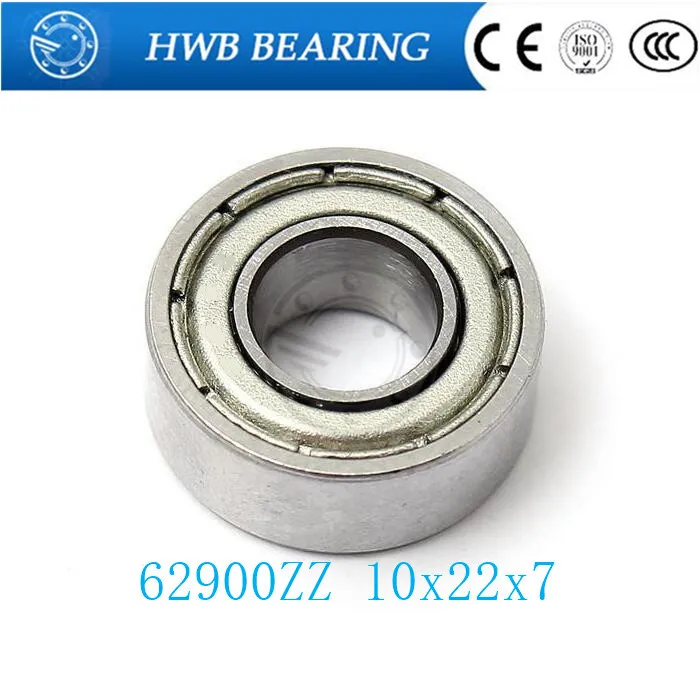 

10pcs 62900 62900Z 62900ZZ 10x22x7mm Shielded Miniature MINI Deep Groove Ball Bearings Single Row