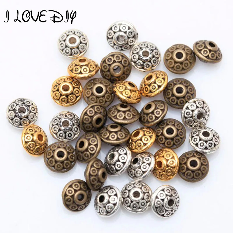 Wholesale Factory Price 100pcs Antique Metal Silver Spacer Beads Gold Cone pattern 6mm for Jewelry Making
