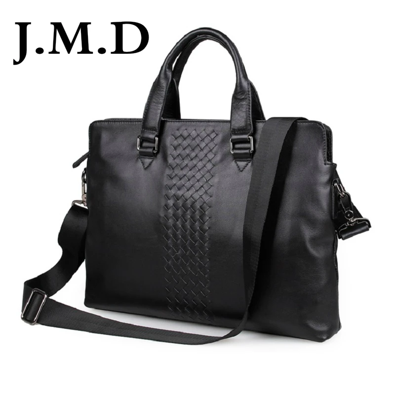 

J.M.D 2017 New Arrival 100% Genuine Cowhide Leather Laptop Bag Mens Briefcase Shoulder Messenger Bag Handbags 7295