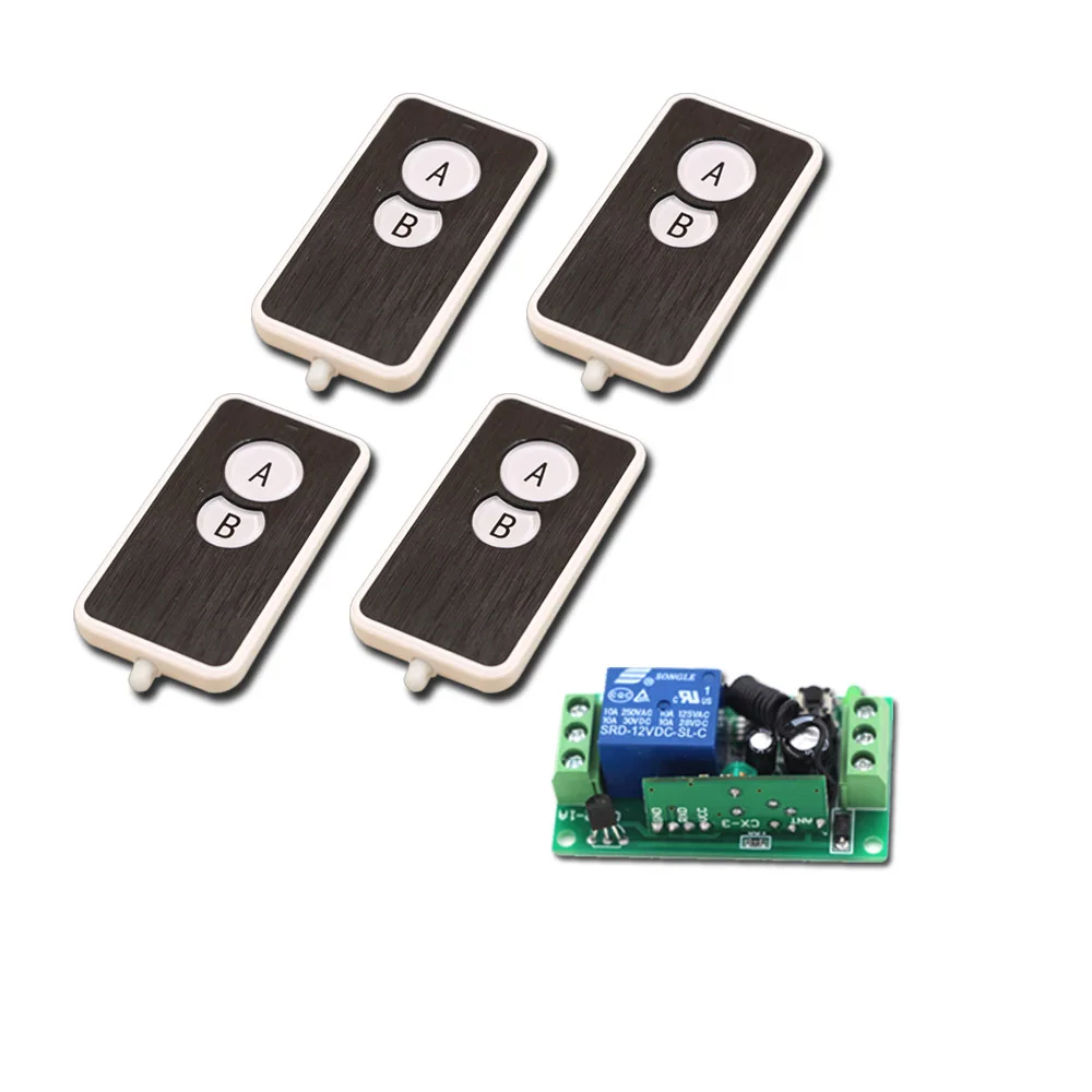 

Latest DC9V 12V 24V 1CH 1CH 1CH RF Wireless Remote Control Switch System Receiver +4pcs Transmitters 315/433.92 MHZ