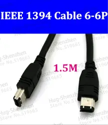 Оптовая продажа IEEE 1394 кабель 6Pin до 6 Pin Firewire 400 до 400 1394b 1,5 м черный