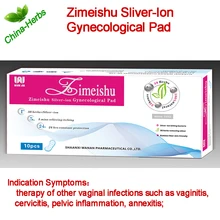 100 Pcs = 10 пачек zimeishu серебро-ионный гинекологических прокладок Гигиеническая салфетка Трусики лайнер для дрожжевой инфекции, зуд