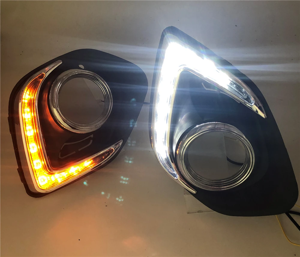 2 шт. LED DRL Габаритные огни для Mitsubishi ASX 2013 2014 2015 12V ABS колпак противотуманных фар с