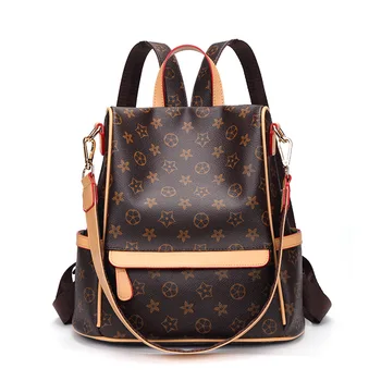 

PU material fashion women diaper bags anti-theft shoulder bag female autumn summer printing backpacks student travel bag