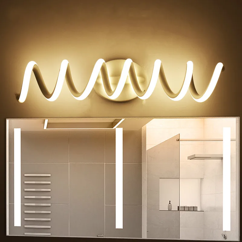

LED mirror headlight spiral bathroom bathroom anti-fog mirror cabinet light bathroom simple makeup wall lamp WF51700