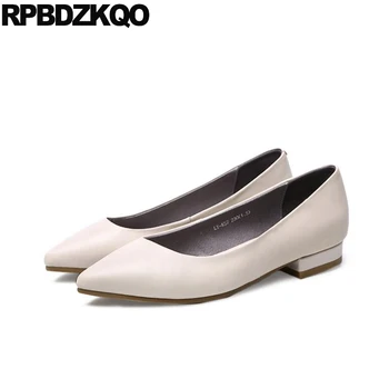 

big size large genuine leather 2019 work spring autumn designer shoes china office chinese slip on women ladies pointed toe