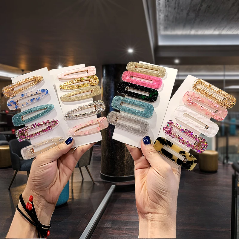 

Korea Style Hairgrips Geometric Leopard Hair Clip Colorful Square hairpins Fashion Jewelry Accessories For Women Friend Gift