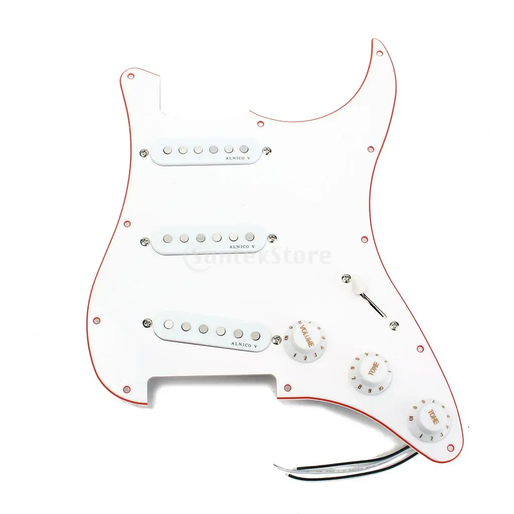 3PLY Orange Binding Prewired Loaded Pickguard Alnico Pickup for Strat Guitar 3PLY Orange Binding Prewired Loaded Pickguard Alnico Pickup for Strat Guitar