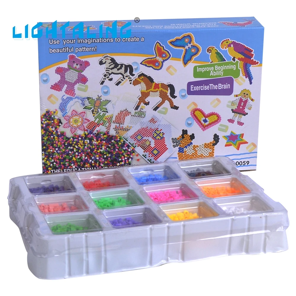 

Lightaling 4000 Pieces Fuse Beads Perler 5mm Educational Box Set Kids Diy Toys Fuse bead Plussize Children Kids Toy Gift