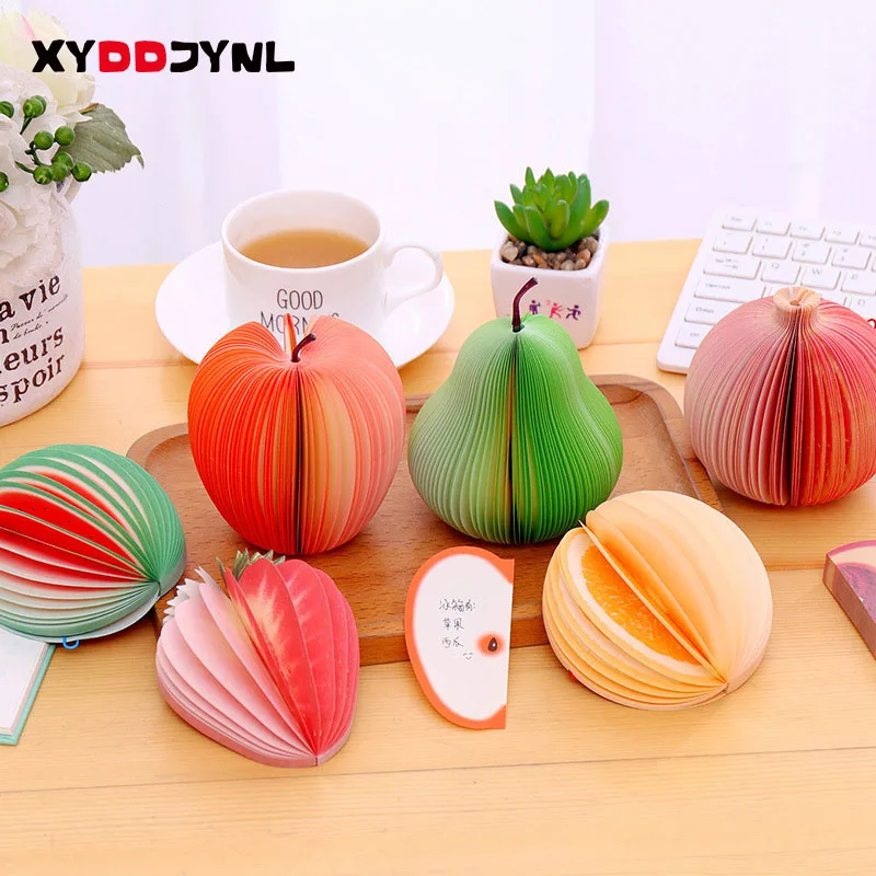 

1PC Fruit Scrapbooking Note Memo Pads Portable Scratch Paper Notepads Post Sticky DIY Apple Pear Shape Convenience Stickers