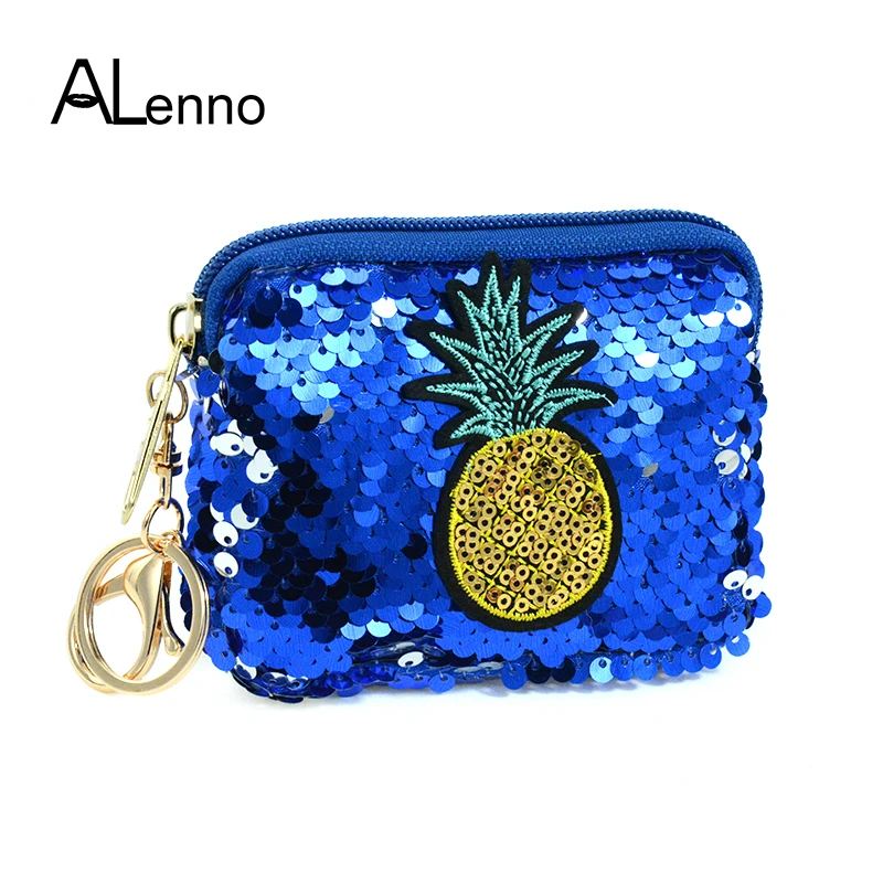 

Shimmering Cute Pineapple Paillette Glitter Small Pendant Trinket Keychains For Women Wallet Bag Car key Ring Leather Jewelry