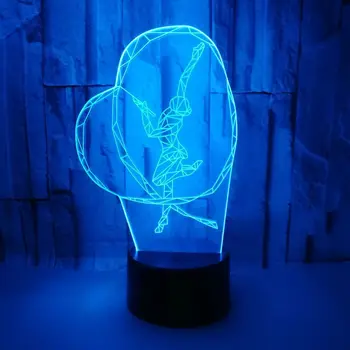 

7 Color Changing 3D Illusion Night Lamp Artistic Gymnastics Ribbon Dancer Gymnastics Girl LED Night Light Decorative Table Lamp