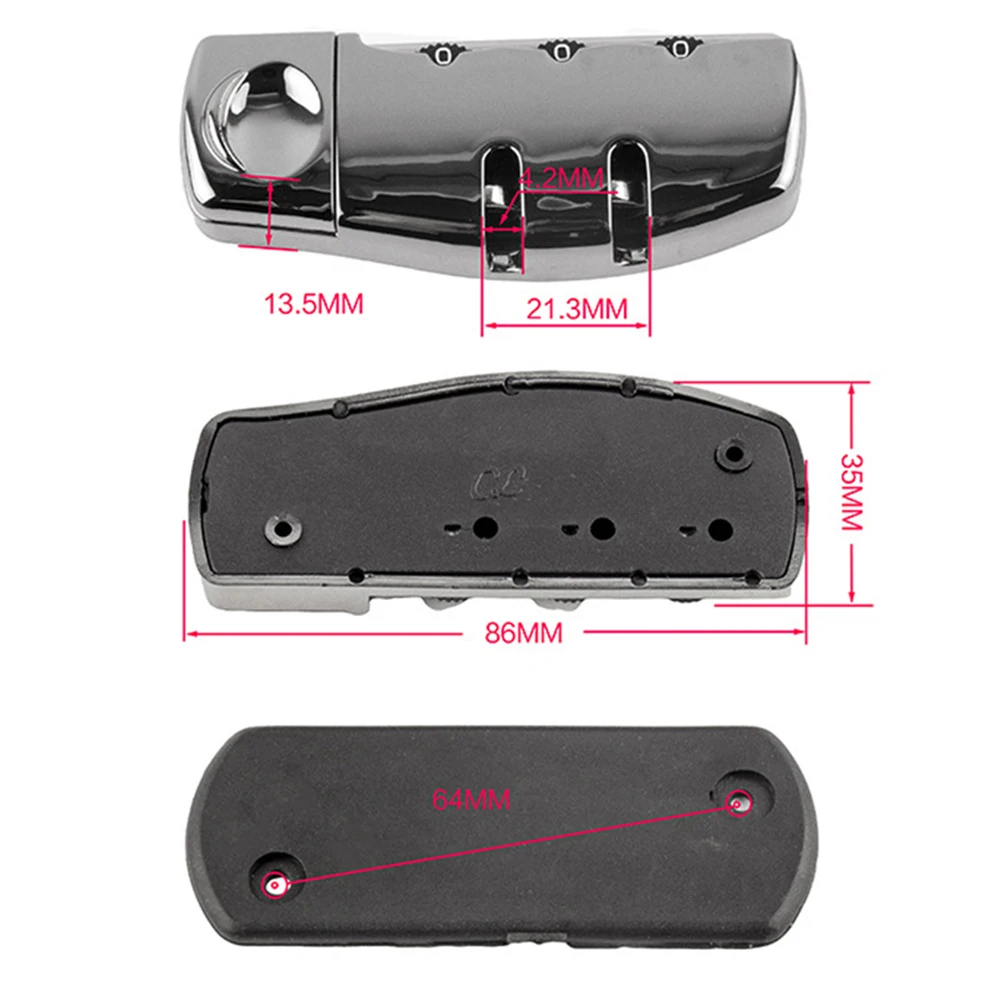 Новинка, простая задняя панель, 3 цифры, комбинированный навесной замок для чемодана, сброс багажа, дорожные аксессуары для чемоданов, пароль, Набор цифр