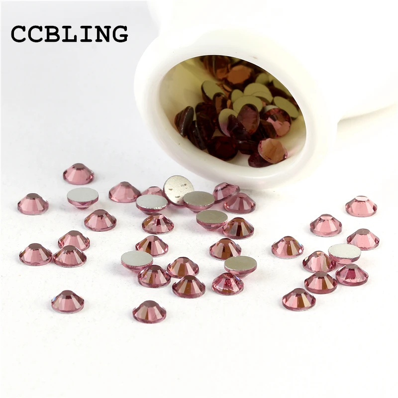 

CCBLING Crystal Light Amethyst ss3-ss30 Nail Rhinestones Flat Back Non Hotfix Glitter Nail Stones,DIY 3d Nail Phones Decorations